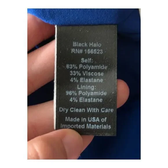 Black Halo Jackie O dress blue size 10 - Picture 7 of 7